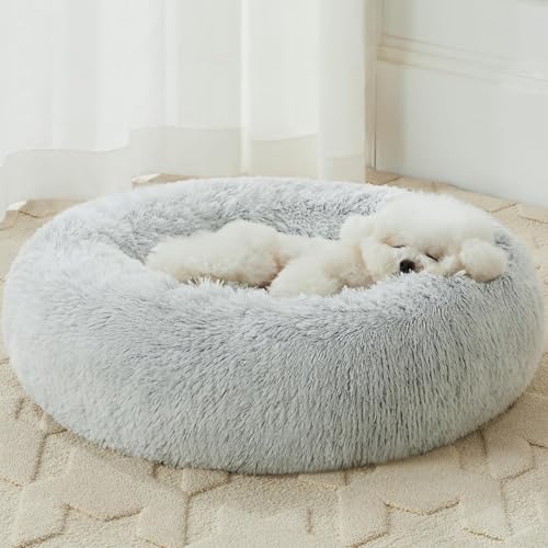 WNPETHOME Large Round Calming Dog Bed Cat Bed for Comfy Sleep