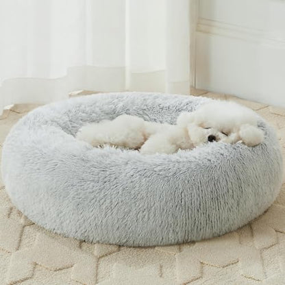 WNPETHOME Large Round Calming Dog Bed Cat Bed for Comfy Sleep