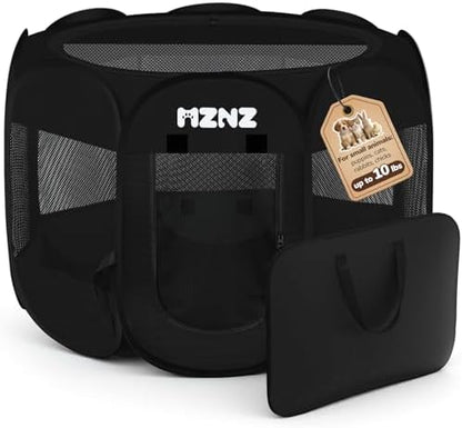 Dog Cat Small Animal Puppy Playpen Crate, Small, Whole Black