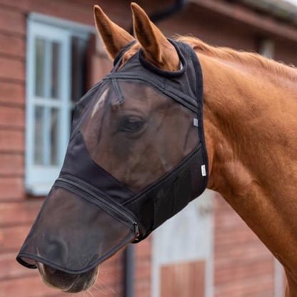 UV Fly Mask for Horses Without Ears, Removable Nose, Medium