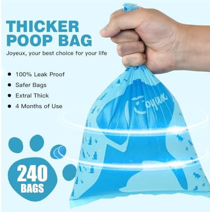 Joyeux 240 Count Ocean Scent Dog Poop Bags Rolls,with Dispenser