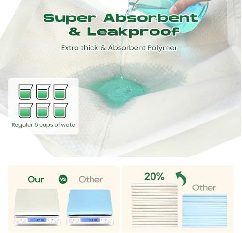 Bamboo Small Puppy Pads Pee Pads for Dogs 22"x22" 100 Count