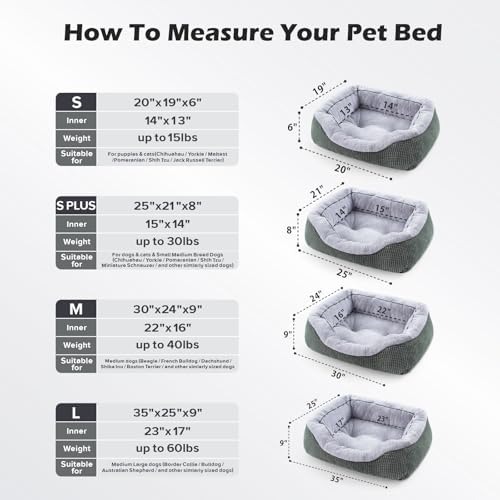 INVENHO Large Dog Beds Large Sized, Washable Orthopedic Warming Soft Sleeping Durable with Anti-Slip Bottom