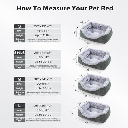 INVENHO Large Dog Beds Large Sized, Washable Orthopedic Warming Soft Sleeping Durable with Anti-Slip Bottom
