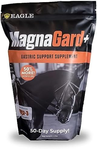 Plus Gastric Support Supplement for Horses with Omega 3s | Relieves Ulcers, Calming Supplement, Magnesium & Other Vital Minerals | Powder, 6 Pound Bag, 45-Day Supply | by Eagle Equine