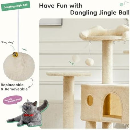 DUMOS 54 Inch Cat Tree Tower with Scratching Posts