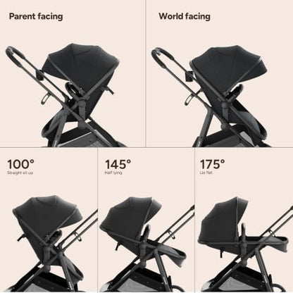 Mompush Wiz 2-in-1 Bassinet Stroller with Car Seat Adapter, Reversible Seat
