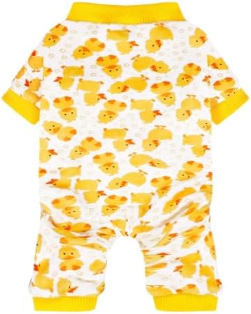 Paiaite Dog Pajamas Onesie: Comfortable Four-Legged Apparel for Small, Medium, & Large Dogs, Polyester Material for Comfort, Wrinkle Resistance, Moisture Wicking, Stretchiness Cartoon Duck L