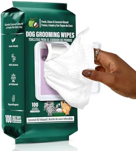 ATIFBOP Dog Wipes for Paws and Butt, Hypoallergenic Grooming, 100 ct