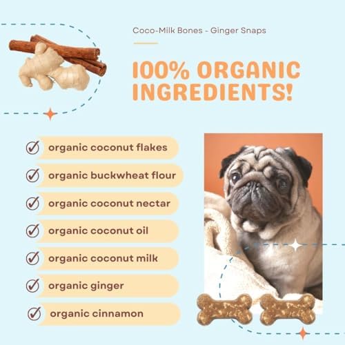 CocoTherapy Coco-Milk Bones Dog Treat (Ginger Snaps) 6 Oz.