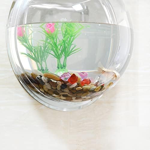 YUHOME Home Decoration Wall Mount Fish Tanks Goldfish Bowl Acrylic Hanging Aquariums Flowerpot Flower Vase, 150mm diameter & type 1