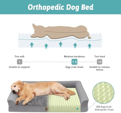 COZY KISS Orthopedic Dog Bed for Extra Large Dogs, U Shaped XXL 48x32 inch
