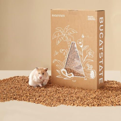 BUCATSTATE Cork Bedding 12.35OZ, Natural Hamster Bedding