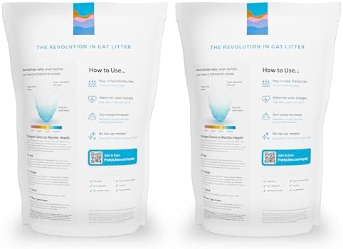 PrettyLitter Health Monitoring Cat Litter, Unscented, 2-Pack, 6 lb. Bags