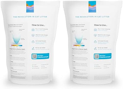 PrettyLitter Health Monitoring Cat Litter, Unscented, 2-Pack, 6 lb. Bags