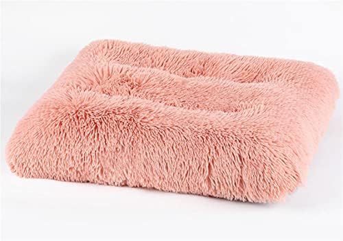 Long Plush Calming Pet Bed Cuddler Pet Bed Peach Pink M