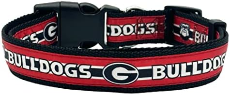 Pets First Collegiate PET Collar New Version Georgia Bulldogs Dog Collar, Size Large. Best Sports Team Color for Dogs & Cats. A Shiny & Colorful Dog & Cat Collar Licensed by The NCAA
