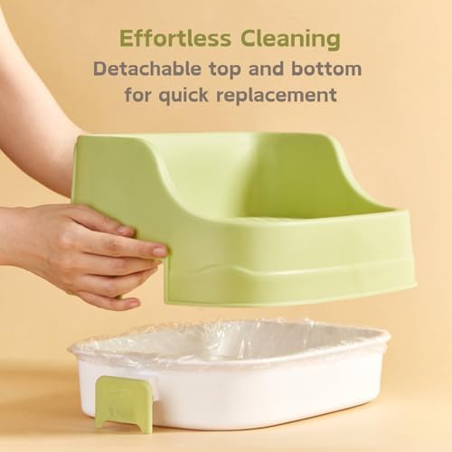 Rabbit Litter Box, Small Animals Litter Tray for Cage Detachable Bedding Litter Pan Potty Toilet Trainer Corner for Pet Rabbits Guinea Pigs Hamsters Chinchillas (Green)