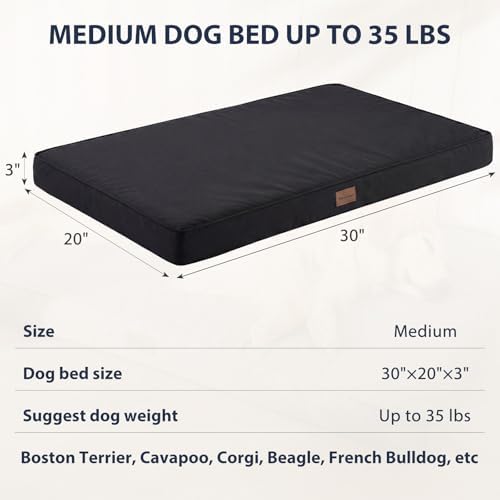 BFPETHOME Outdoor Waterproof Dog Bed for Large Dogs, Washable Cover, 30"