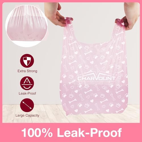 Charmount 120 Counts Unscented Dog Poop Bags Rolls with Handles