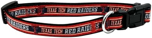 Pets First Collegiate PET Collar NEW VERSION Texas Tech Red Raiders Dog Collar, Size Small. Best Sports Team Color for Dogs & Cats. A Shiny & Colorful Dog & Cat Collar Licensed by The NCAA