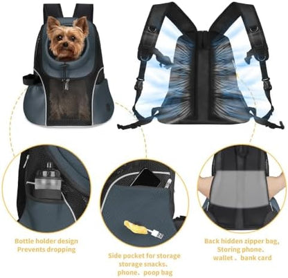 WOYYHO Pet Dog Carrier Backpack, Ventilated Mesh Small Dog Front Backpack