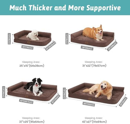 COZY KISS Orthopedic Dog Bed for Medium Small Size Dogs, L Shaped 30x20 in