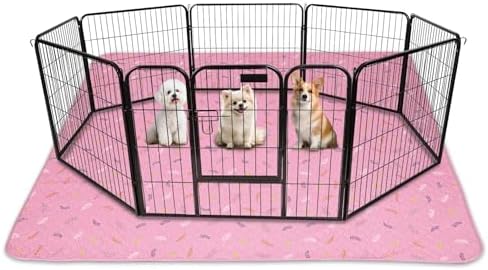 Sunheir Washable Pee Pads for Dogs Extra Large 48" x 60" 2-Pack, Reusable Puppy Pads Pet Training Pads for Dog Playpen Indoor, Waterproof Dog Pee Pads for Puppy Playpen, Whelping Pad - Pink