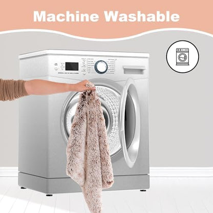 Bedfolks Waterproof Crate Bed, Plush Dog & Cat Bed with Removable Washable Cover, Faux Fur Kennel Pad, 23"x18", Brown