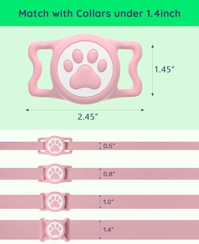 IP68 Waterproof Dog AirTag Holder for Dog Collar, Soft, Stretchy Silicone