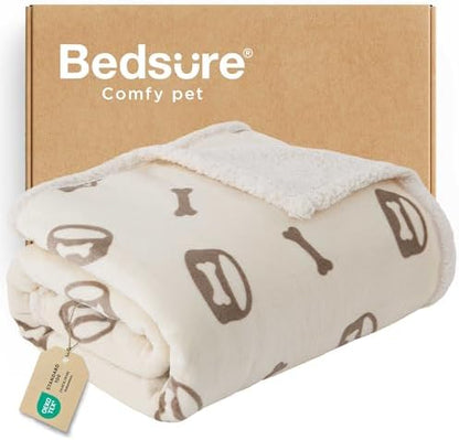Bedsure Waterproof Dog Blankets for Large Dogs - 40"X50", Beige