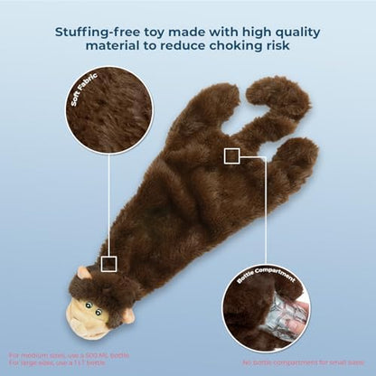 Best Pet Supplies 2-in-1 Stuffless Squeaky Dog Toy - Monkey&Squirrel, Small