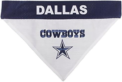 Pets First NFL Dallas Cowboys Reversible Bandana Size XX-Large for Dogs & Cats. 2 Sided Sports Bandana, Premium Embroidery Team Logo, Many NFL Teams Available