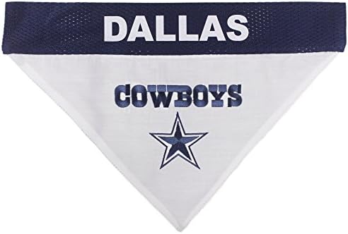 Pets First NFL DOG BANDANA - DALLAS COWBOYS REVERSIBLE PET BANDANA. 2 Sided Sports Bandana with a PREMIUM Embroidery TEAM LOGO, Large/X-Large. - 2 Sizes & 32 NFL Teams available, DAL-3217-L-XL