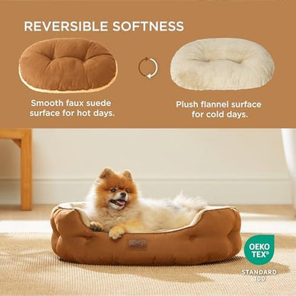 Bedsure Small Dog Bed Washable,Round Cat Beds for Indoor Cats,25in