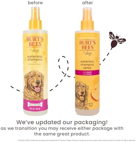 Burts Bees for Pets Waterless Shampoo Spray, with Apple & Honey, 10 Oz, 3Pk