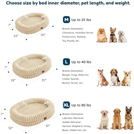 ChiXnuggle Orthopedic Dog Bed, Washable Cover, Faux Fur Bolster Pet Couch