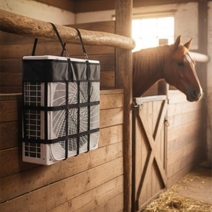 Tessco for you 4 Pcs Box Fan Holders for Horse Stall, Nylon Bag,Black
