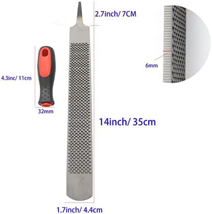 18 Inch Hoof Rasp, Horseshoe File with Rubber Handle, Carbon Steel Farrier File Tool, Suitable for Horse/Goat/Cow/Donkey/Animal Hooves, Strong