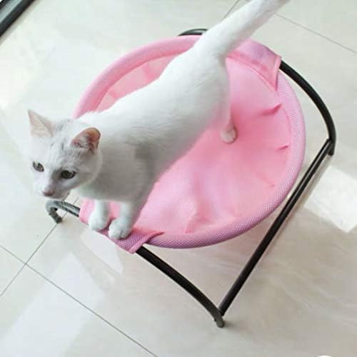 JUNSPOW Cat Bed Sleeping Cat Hammock, 16.9in x 16.9in x 9.5in, Pink