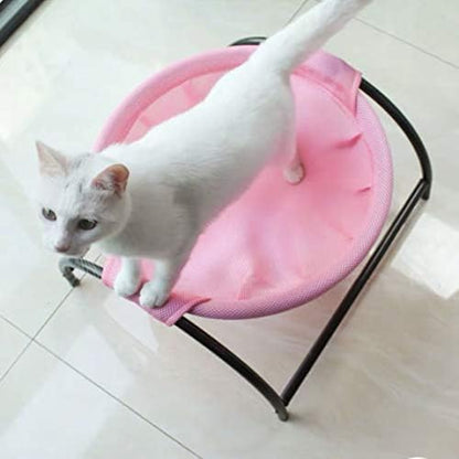 JUNSPOW Cat Bed Sleeping Cat Hammock, 16.9in x 16.9in x 9.5in, Pink