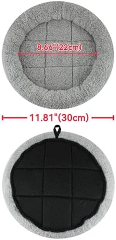 Round Cat Bed Washable Cat Donut Bed with Non-Slip Bottom Comfortable Soft Pet Bed for Indoor Cats/Gray (Diameter: 11.81")