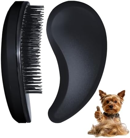 Small Dog Brush, Skin-friendly Soft Bristles (Black)