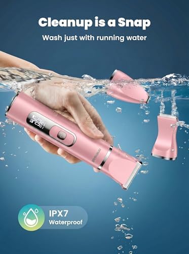 oneisall 4 in 1 Dog Grooming Kit with LCD Display Pink
