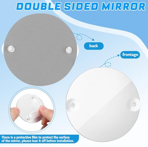 INOOMP Betta Fish Exercise Mirror Single Side Tank Mirror with Suction Cups Fish Bowl for Training Aquarium D Cor Cute Tank Decorations 2.75 * 2.75 * 0.11In