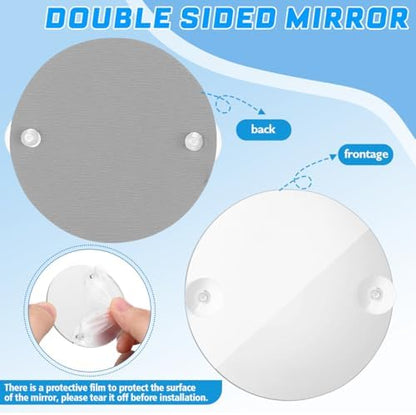 INOOMP Betta Fish Exercise Mirror Single Side Tank Mirror with Suction Cups Fish Bowl for Training Aquarium D Cor Cute Tank Decorations 2.75 * 2.75 * 0.11In