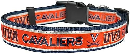 Pets First Collegiate PET Collar NEW VERSION Virginia Cavaliers Dog Collar, Size Large. Best Sports Team Color for Dogs & Cats. A Shiny & Colorful Dog & Cat Collar Licensed by The NCAA