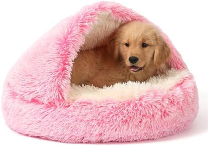 NOYAL Hooded Donut Bed, Calming Cave for Cats & Small Dogs