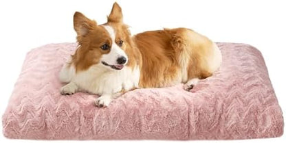 EHEYCIGA Washable Large Dog Bed for Crate, 35x23 Inch Pet Bed, Pink