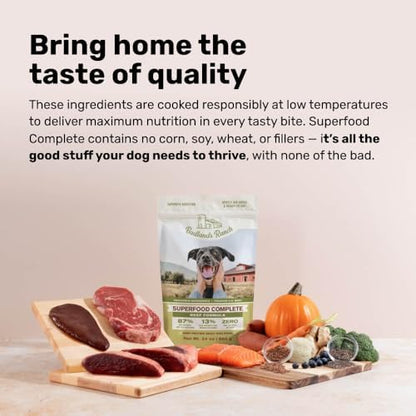 BADLANDS RANCH Air-Dried Beef Dog Food, 87% Real Meat, 24 oz, 4-Pack